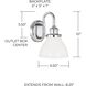 Baxter 1 Light 7 inch Chrome Sconce Wall Light in Milk