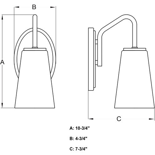 Beverly LED 7.75 inch Muted Brass Bathroom Light Wall Light in 1