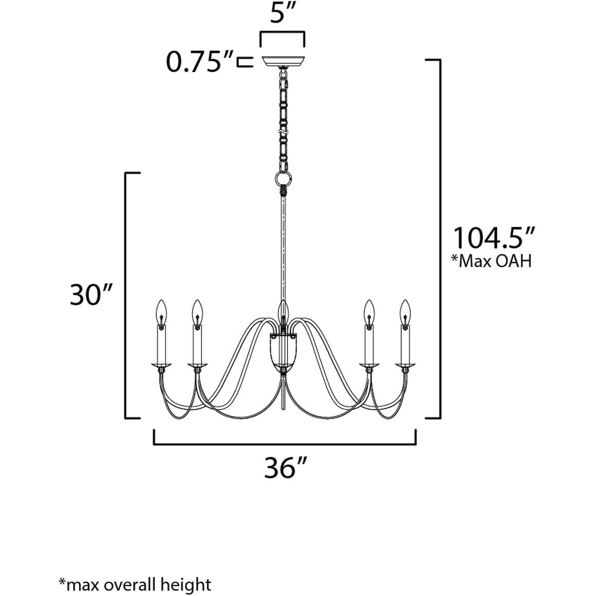 Plumette 8 Light 36 inch Chestnut Bronze Chandelier Ceiling Light 