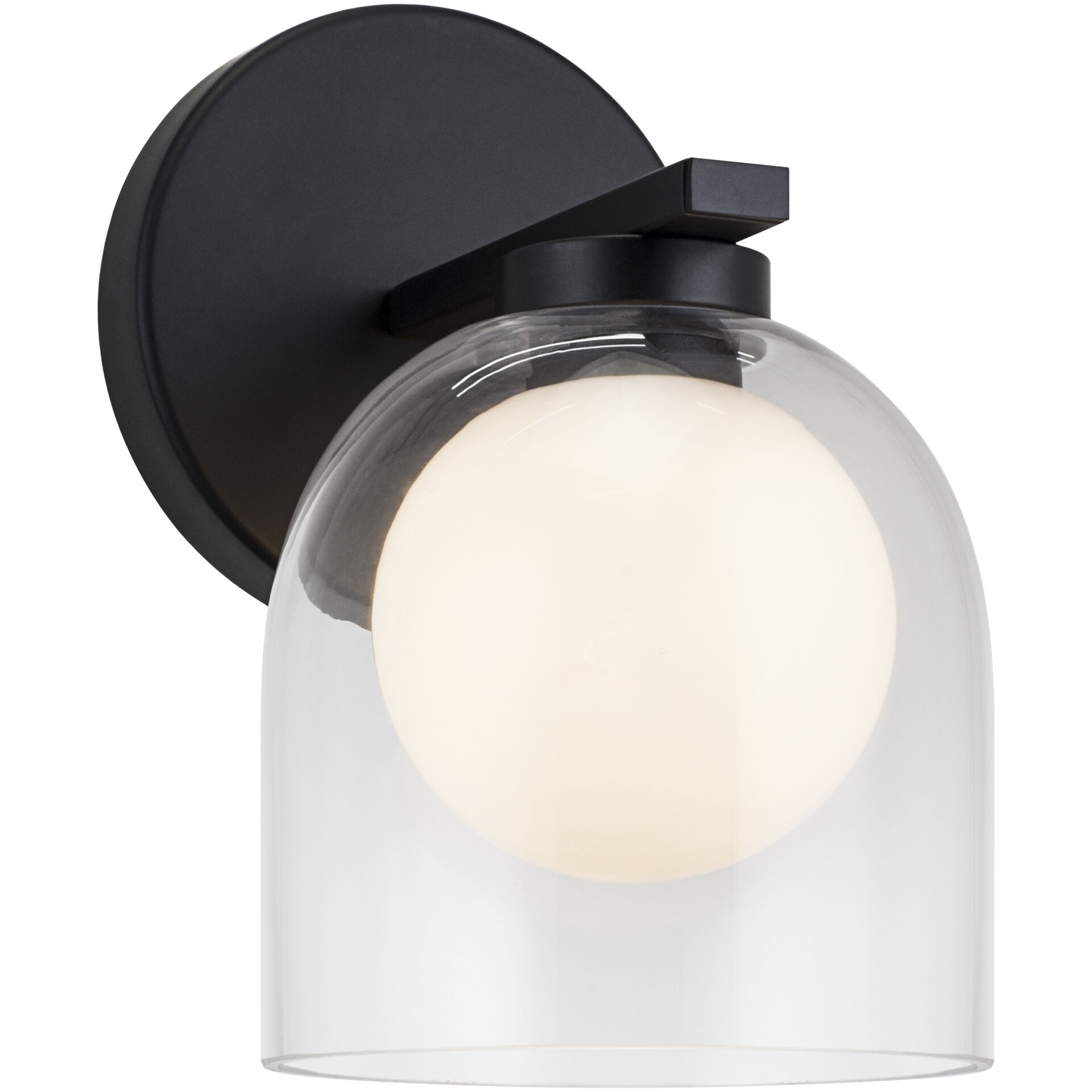 Derbishone 1 Light 4.88 inch Black Wall Sconce Wall Light in Black and Clear