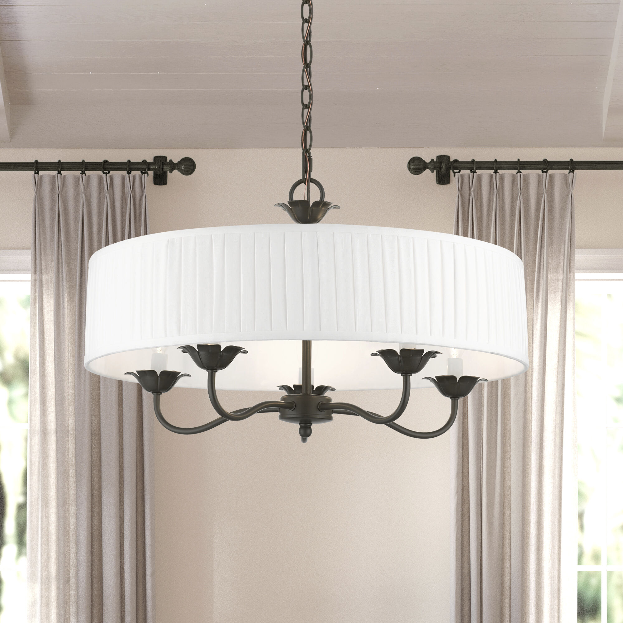 Edinburgh 5 Light 23 inch English Bronze Pendant Chandelier Ceiling Light