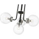 Parsons 4 Light 22 inch Matte Black and Brushed Nickel Chandelier Ceiling Light