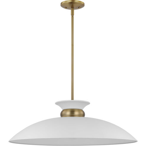 Perkins 1 Light 24 inch Matte White/Burnished Brass Pendant Ceiling Light