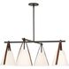 Reins 4 Light 40 inch Saddle Brown Chandelier Ceiling Light