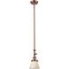 Franklin Restoration Cone 1 Light 6 inch Antique Copper Mini Pendant Ceiling Light in Incandescent, Matte White, Franklin Restoration
