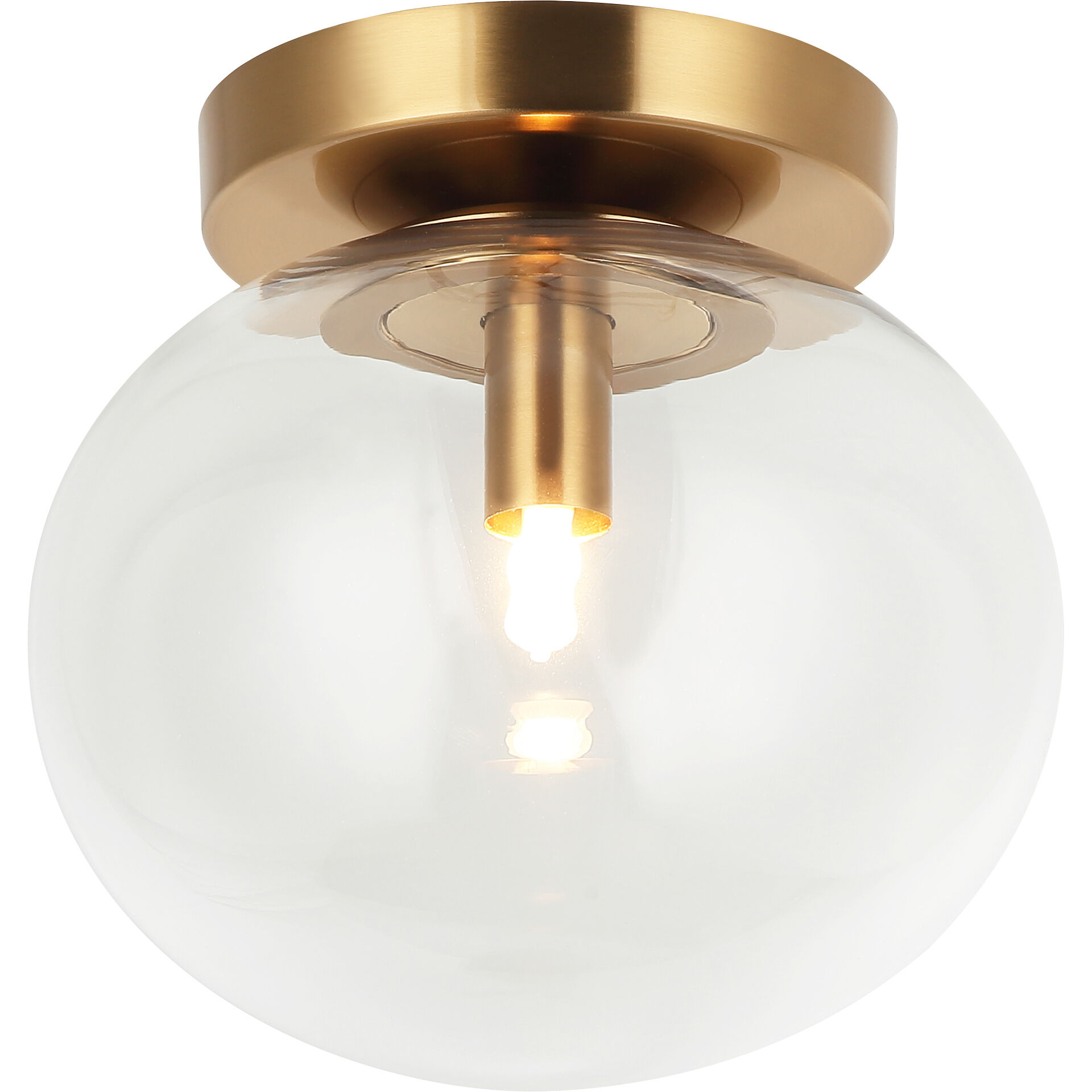 Bulbus LED 6.88 inch Aged Gold Brass Flush Mount Ceiling Light