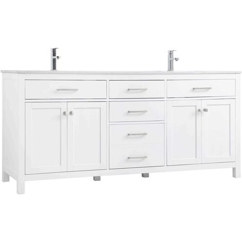 Lewis 72 X 22 X 34 inch White Vanity Sink Set