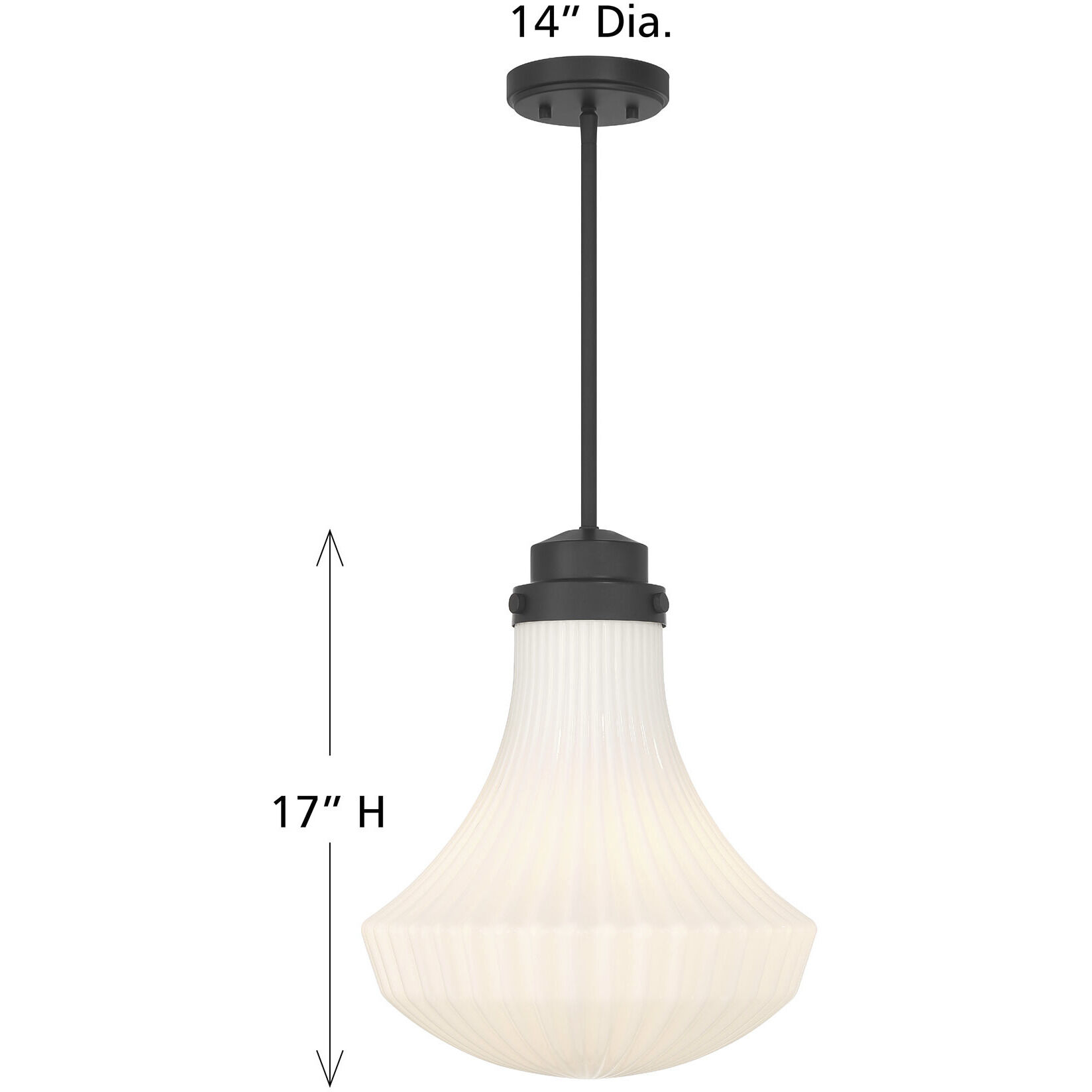 Bartlet 1 Light 14 inch Matte Black Pendant Ceiling Light
