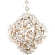 Lily 6 Light 26.25 inch Stria Gold Leaf Chandelier Ceiling Light