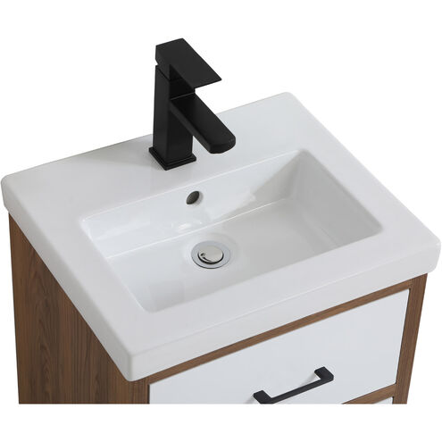 Boise 18 X 18 X 33 inch Matte White and Black Vanity Sink Set