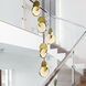 Tranche LED 18 inch Brushed Brass Multi Point Pendant Ceiling Light