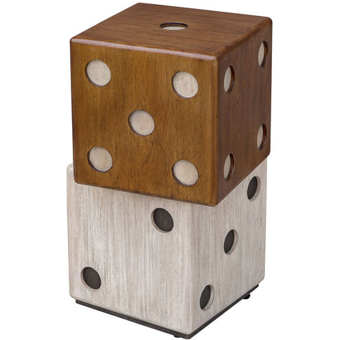 Roll 25 X 15 inch Natural Wood Tone and White Wash Accent Table
