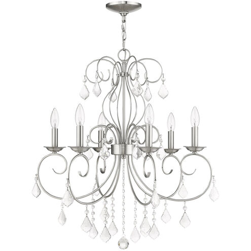 Donatella 6 Light 25 inch Brushed Nickel Chandelier Ceiling Light