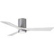 Atlas Irene-3HLK 52 inch Brushed Nickel with Matte White Blades Ceiling Fan, Flush Mounted