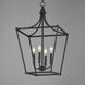 Clifton 4 Light 16 inch Black Single Pendant Ceiling Light