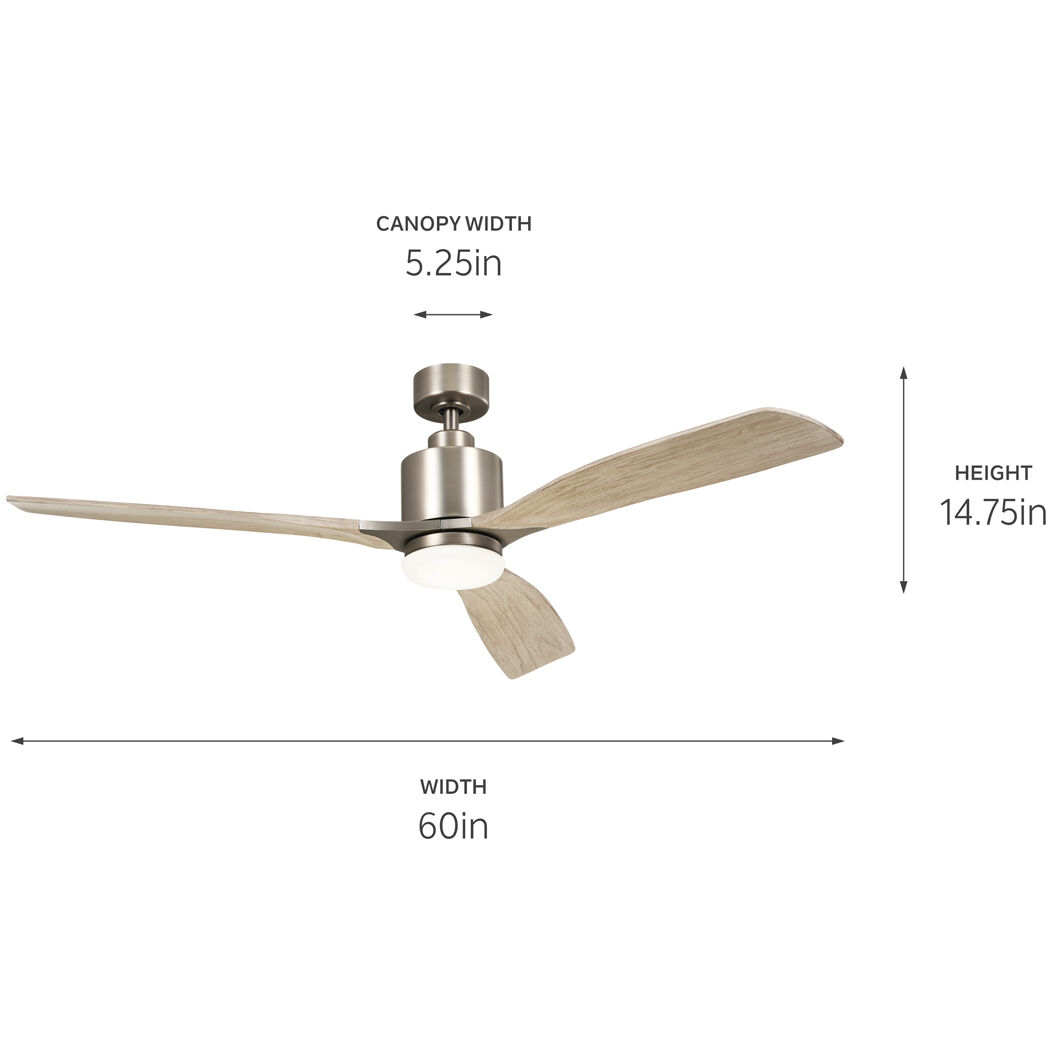 Ridley 60 inch Antique Pewter with Weathered White Walnut/Weathered White Walnut Blades Ceiling Fan