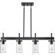 Winslett 4 Light 35 inch Matte Black Linear Pendant Ceiling Light
