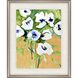 Florals Collection Silver Leaf Wood Shadow Box Style With Gold Wash Edging And Black Side Framed Art