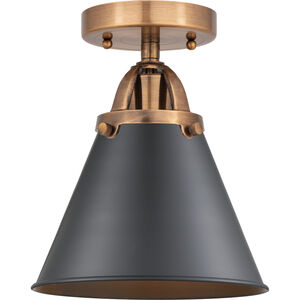 Nouveau 2 Appalachian 1 Light 8 inch Antique Copper Semi-Flush Mount Ceiling Light in Matte Black