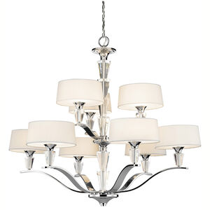 Crystal Persuasion 9 Light 37 inch Chrome Chandelier 2 Tier Large Ceiling Light, Large