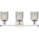 Ballston Caledonia 3 Light 26 inch White and Polished Chrome Bath Vanity Light Wall Light in Charcoal Glass, Ballston
