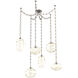 Misto 6 Light 15.5 inch Beige Silver Swag Multi-Pendant Ceiling Light in Optic Rib Amber, Oval Chain