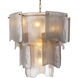 Asinara 7 Light 24.02 inch Antique Brass and Smoke Glass Chandelier Ceiling Light, Small