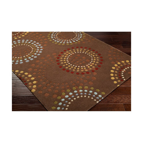 Forum 117 inch Brown and Red Area Rug, Wool