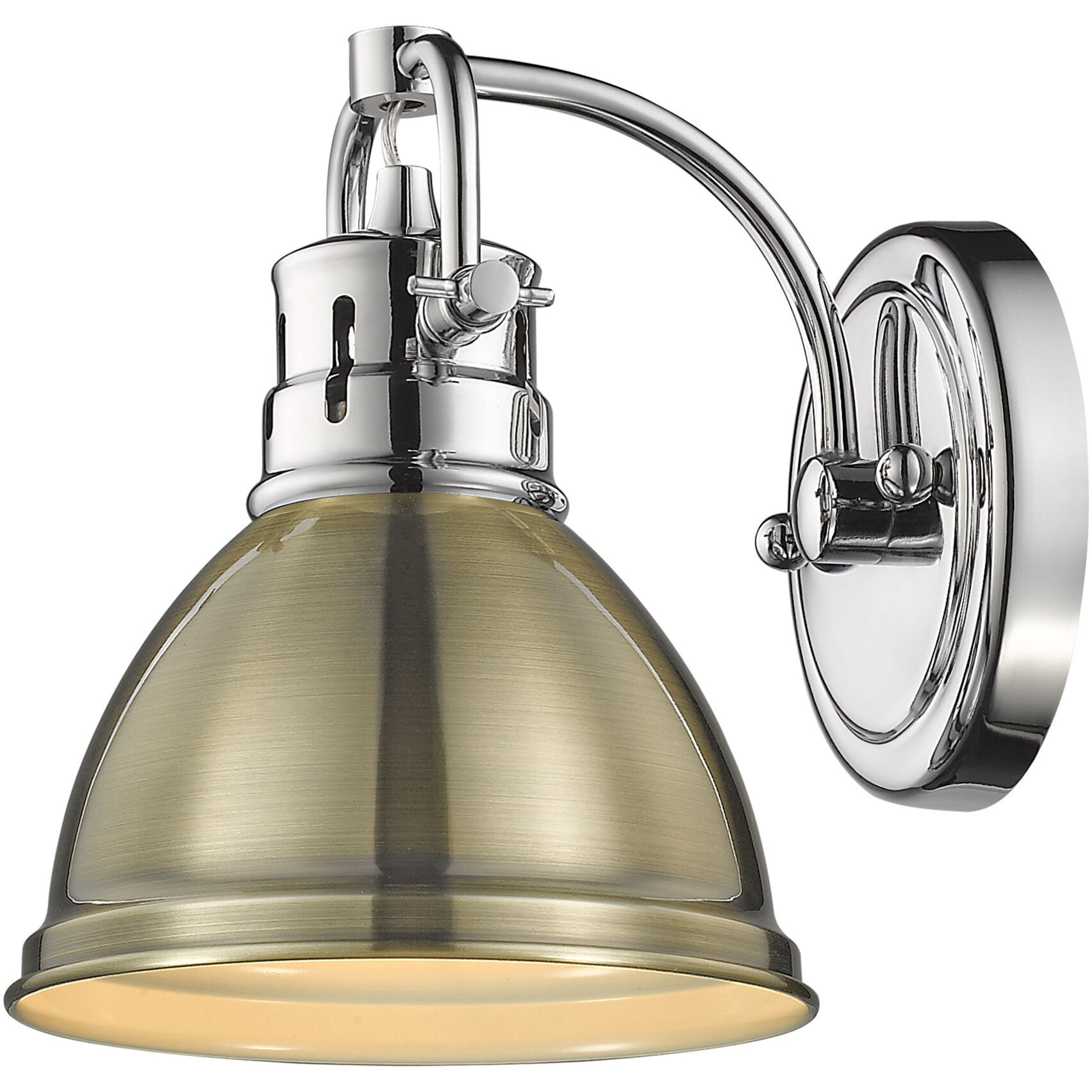 Yep Duncan Vanity Wall Light in Chrome, Aged Brass