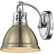 Yep Duncan Vanity Wall Light in Chrome, Aged Brass