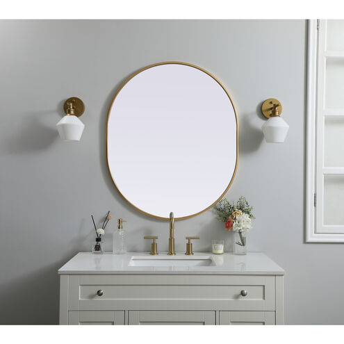 Asha 36 X 30 inch Brass Mirror in 30 x 36