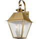 Mansfield 3 Light 23 inch Antique Brass Outdoor Wall Lantern 