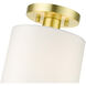 Meridian 1 Light 7 inch Satin Brass Semi Flush Ceiling Light