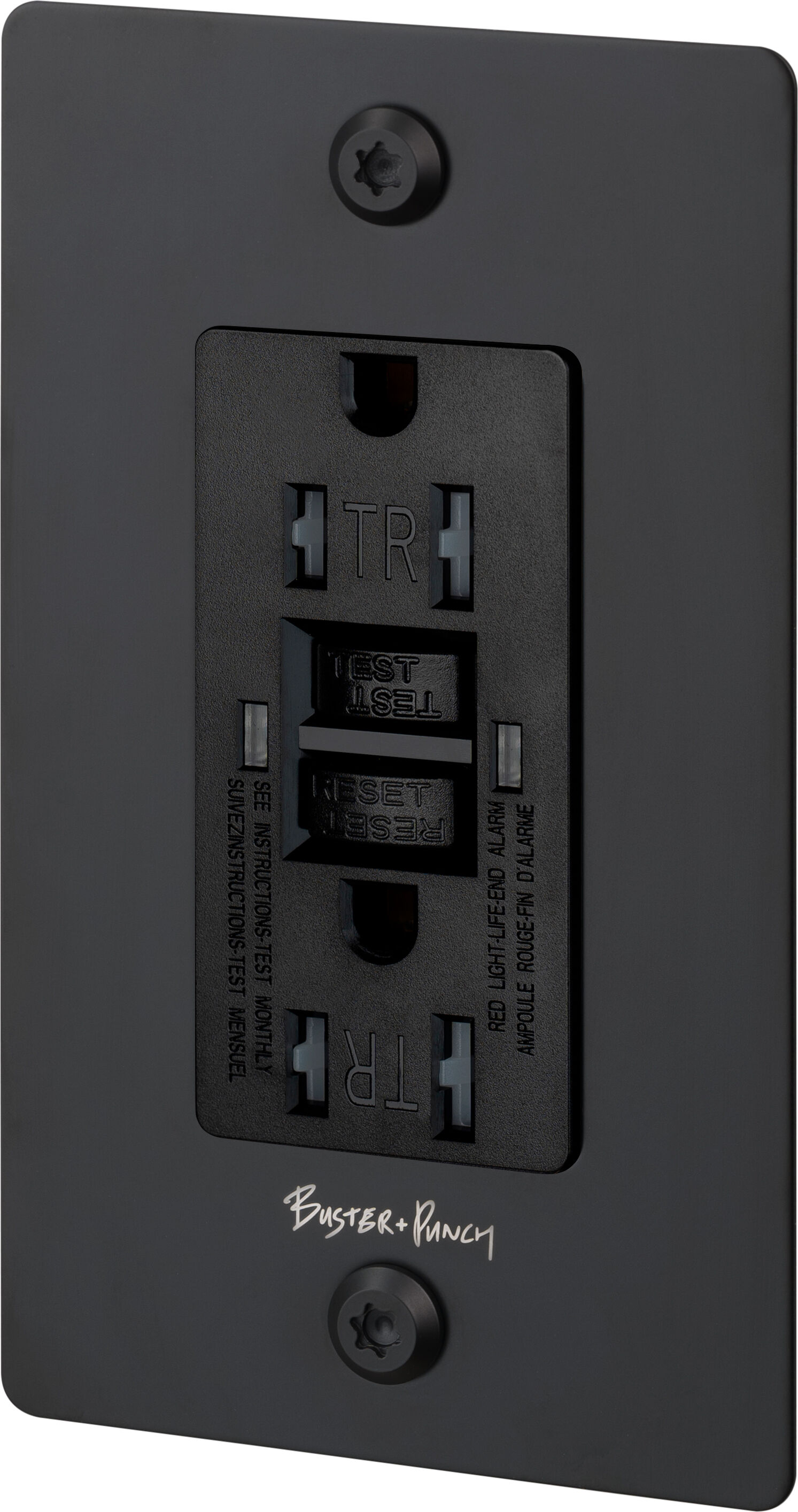 1G Duplex 125 Black Outlet, GFCI