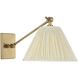 Marie Flanigan Wimberley LED 9 inch Soft Brass Single Arm Sconce Wall Light in Silk Pleated