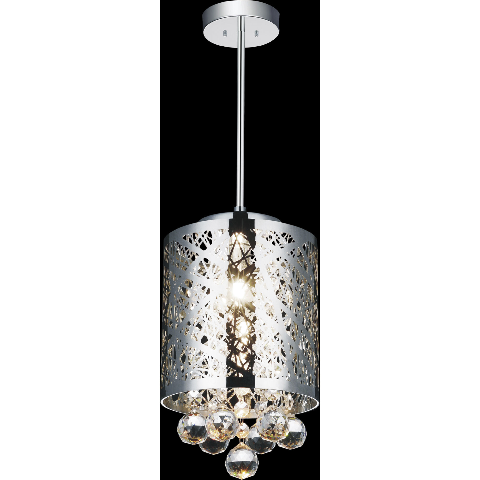 Eternity 1 Light 6 inch Chrome Drum Shade Mini Pendant Ceiling Light