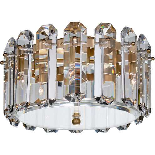 AERIN Bonnington 4 Light 14.25 inch Hand-Rubbed Antique Brass Flush Mount Ceiling Light in Crystal, Small