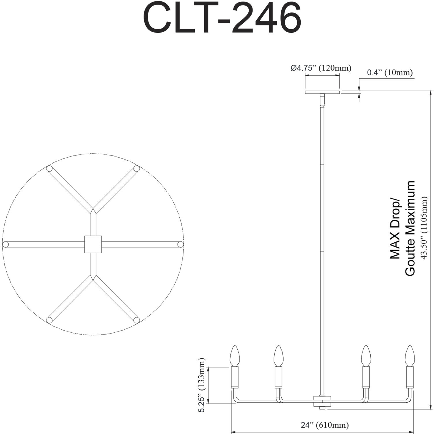 Colette 6 Light 24 inch Matte Black Chandelier Ceiling Light