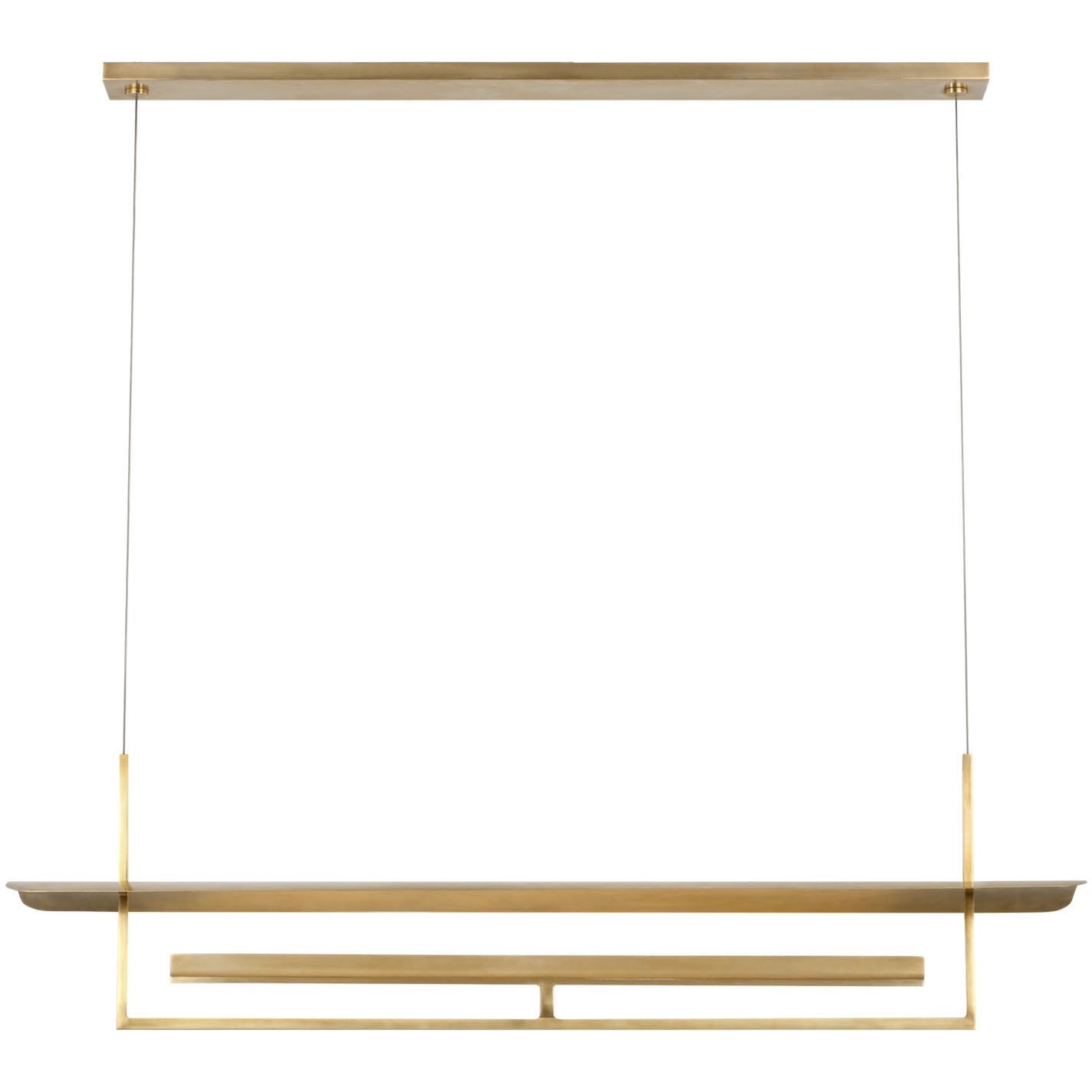 Ian K. Fowler Tristan LED 54 inch Hand-Rubbed Antique Brass Reflector Linear Chandelier Ceiling Light