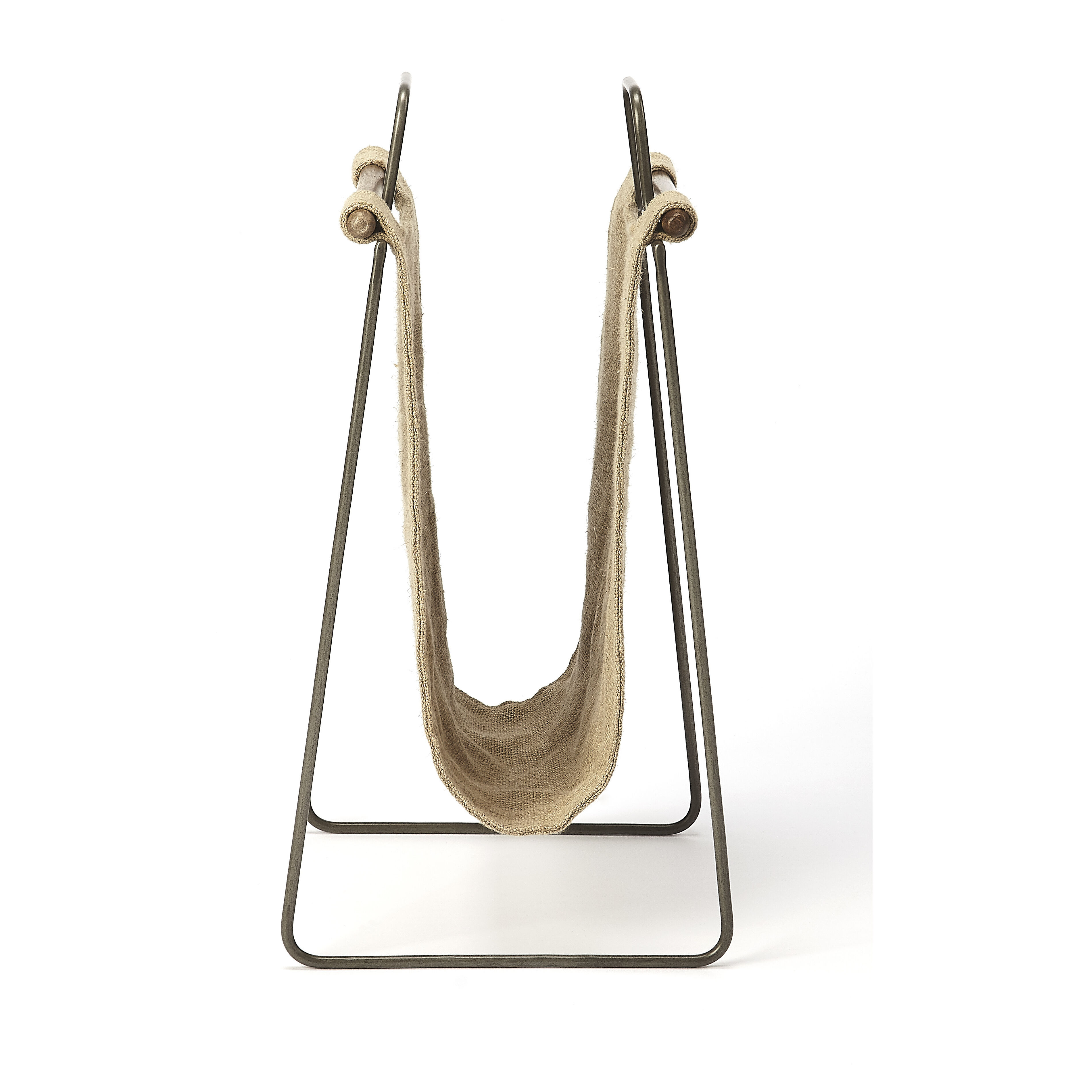 Idaho Burlap & Metal Butler Loft Magazine Rack/Media Storage