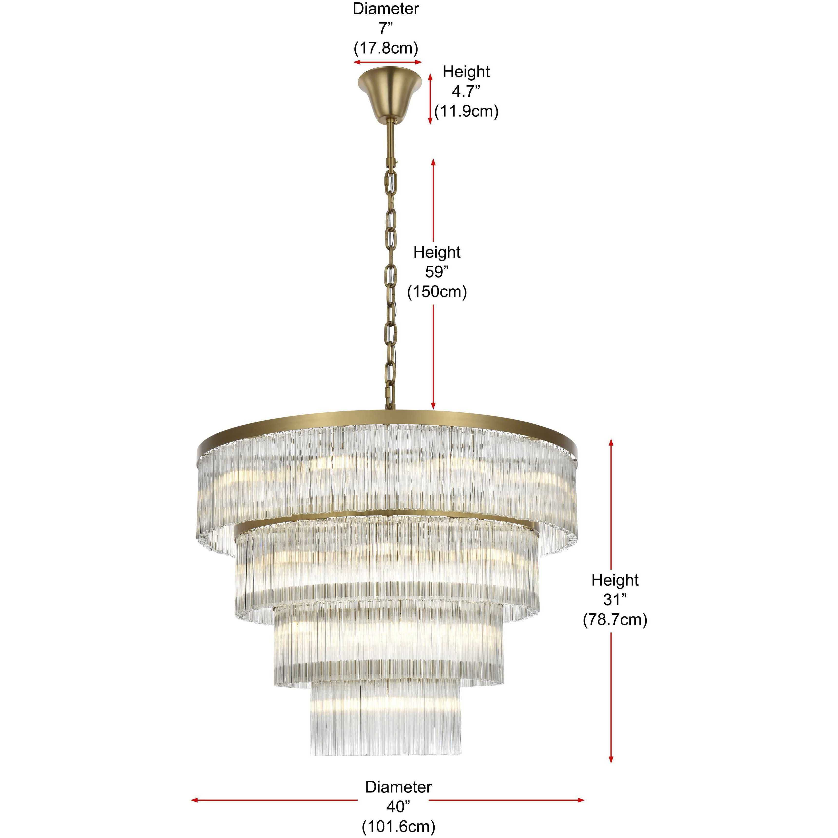 Harlow 28 Light 40 inch Satin Gold Chandelier Ceiling Light