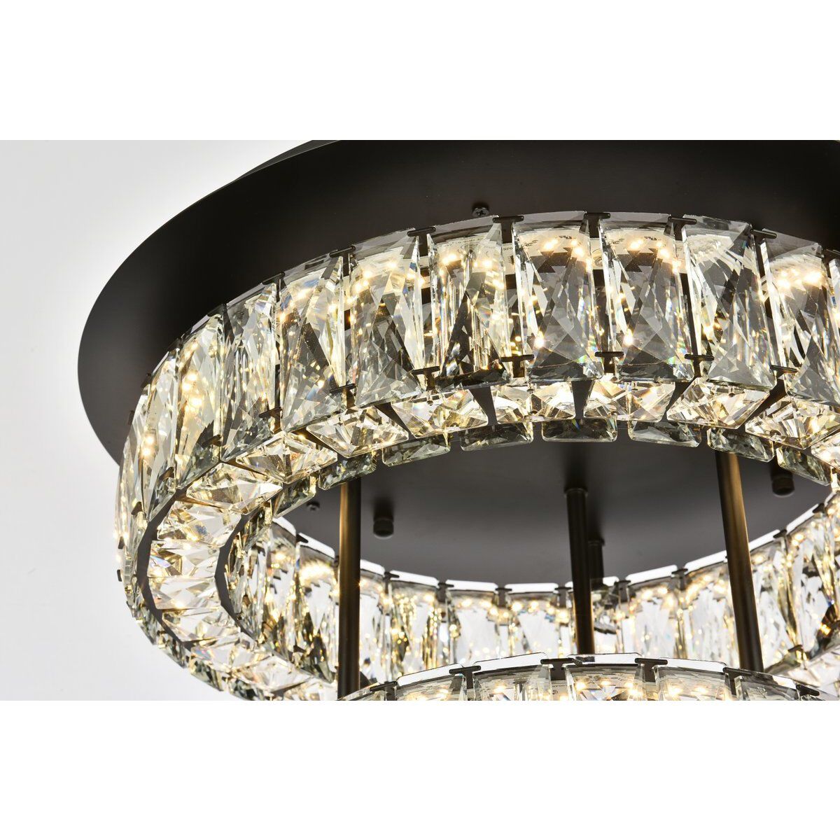 Monroe 2 Light 18 inch Black Flush Mount Ceiling Light 