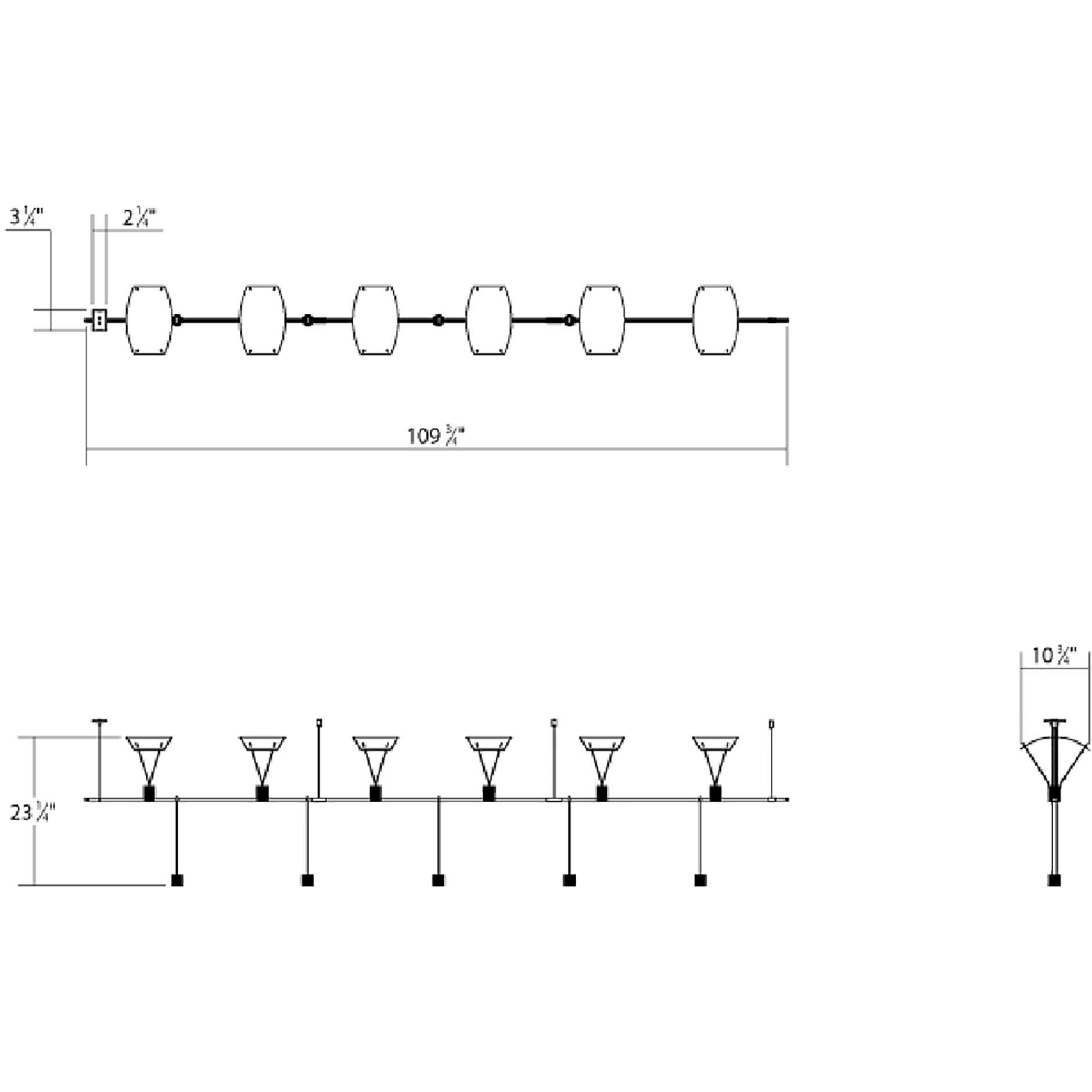 Suspenders LED 110 inch Satin Black Modular Pendant Composition Ceiling Light