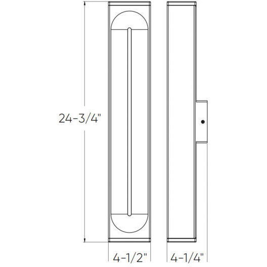 Profile LED 4.5 inch Black ADA Sconce Wall Light, Vertical