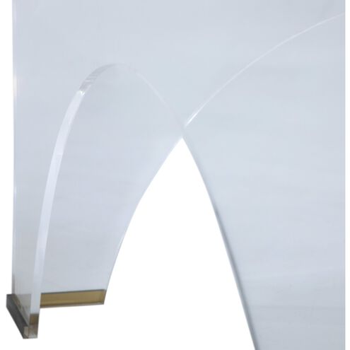 Cindy 40 X 40 inch Clear Acrylic / Brushed Brass Coffee Table