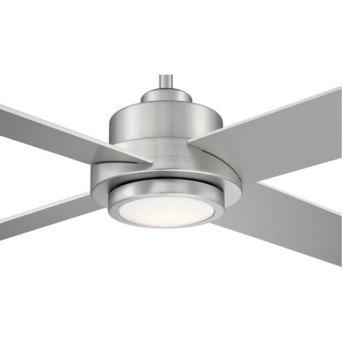 Modern 56 inch Brushed Nickel with Silver/Matte White Blades Ceiling Fan