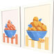 Fruit Bowls Blue and Multi and Orange and Green Framed Art, Propac