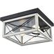 County Fair 2 Light 12.25 inch Black and Birchwood on Metal Outdoor Flush Mount