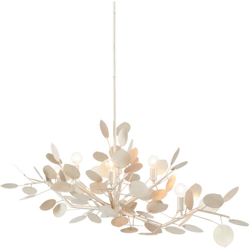 Lunaria 6 Light 51 inch Contemporary Silver Leaf Chandelier Ceiling Light