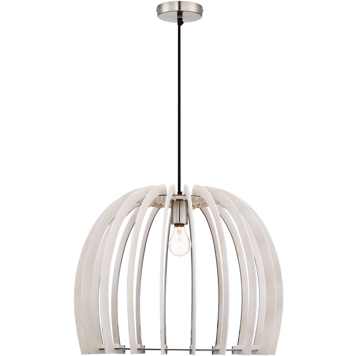 Wood 1 Light 24 inch White Pendant Ceiling Light